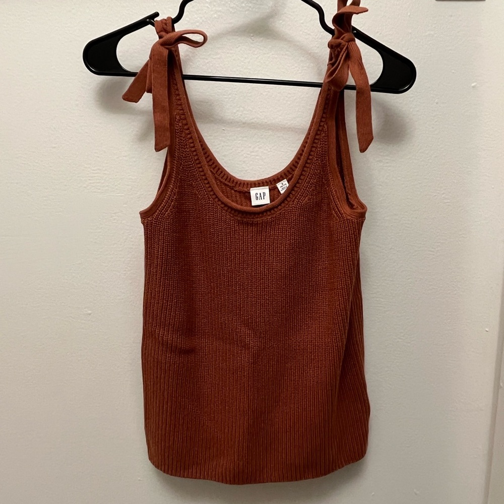 Gap Tie Strap Knit Tank Top (Burnt Orange) - S Petite